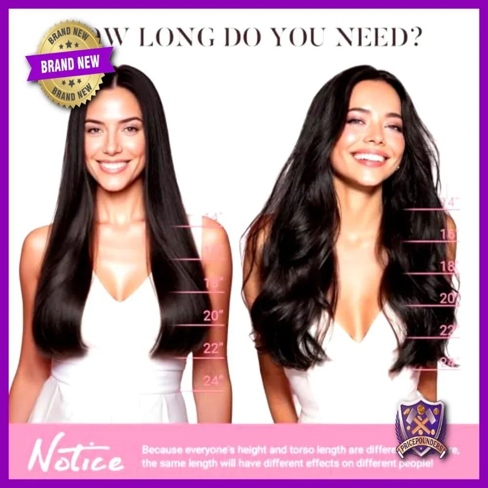Clip-in Human Hair Extensions 16 Inch 120g 7 Pieces Double Weft